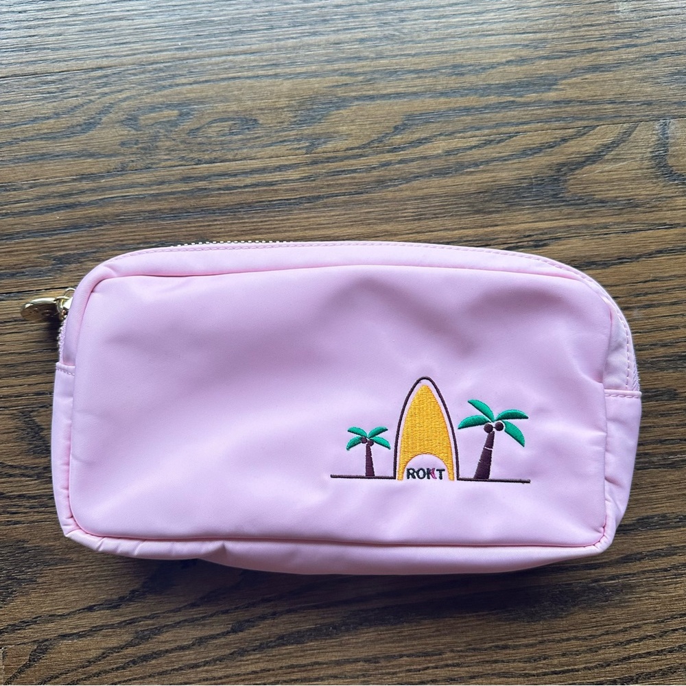 Stoney Clover Flamingo Pouch with Surfboard Design